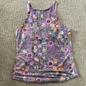 Purple floral Prana bra tank